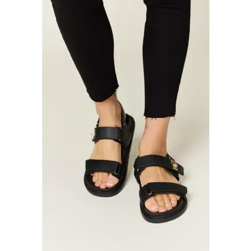Wild Diva Velcro Double Strap Slingback Sandals for Effortless Style