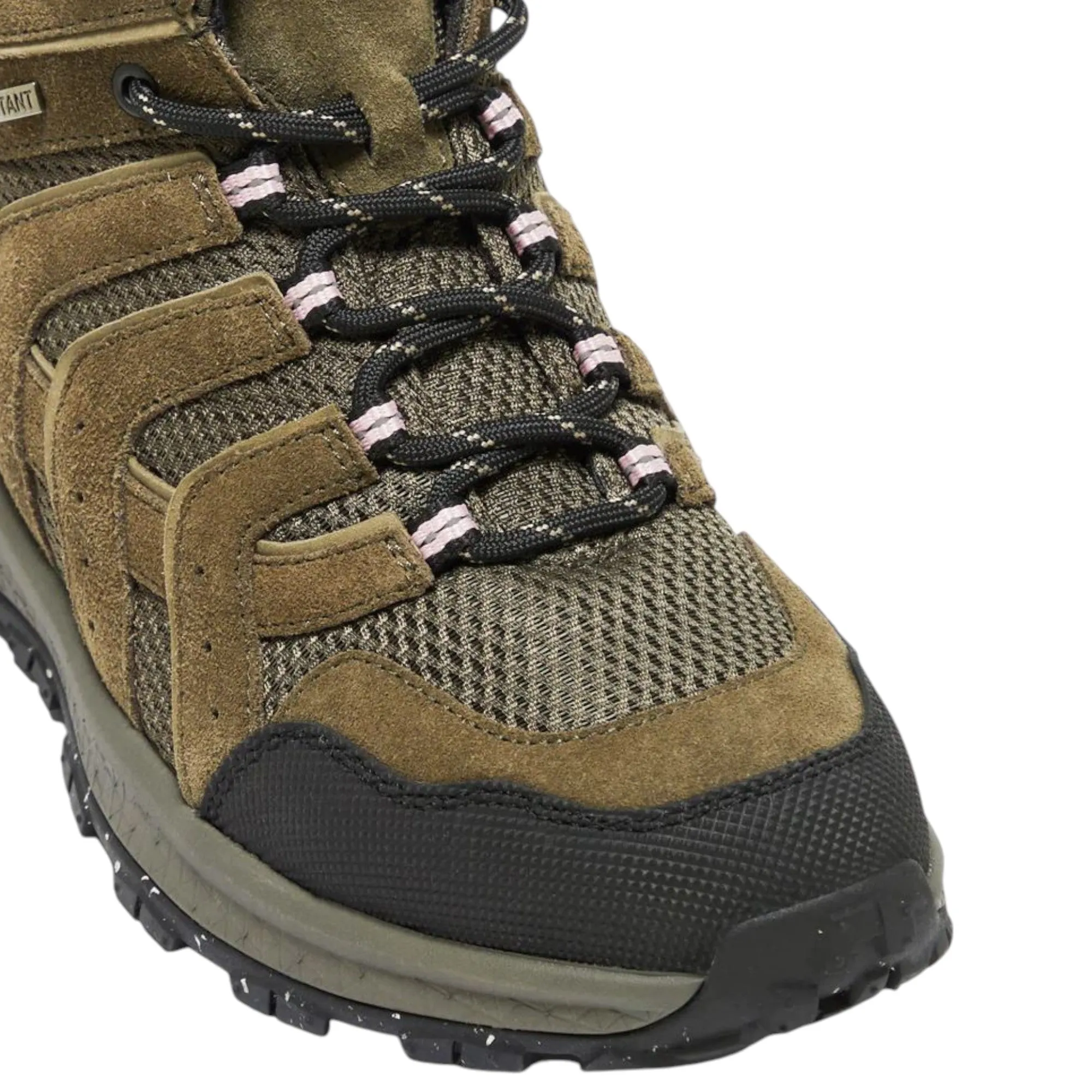 Womens Hush Puppies Kanya Walking Shoes Olive Suede Boots