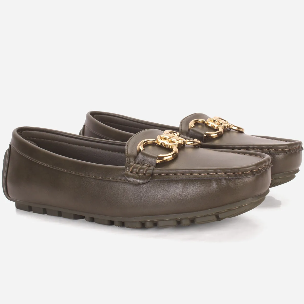 Womens "KITTO" Flat Comfy Slide In Moccasins