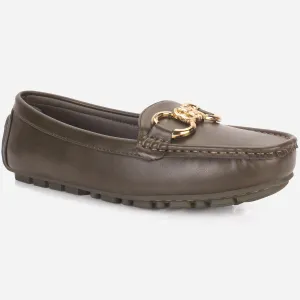 Womens "KITTO" Flat Comfy Slide In Moccasins