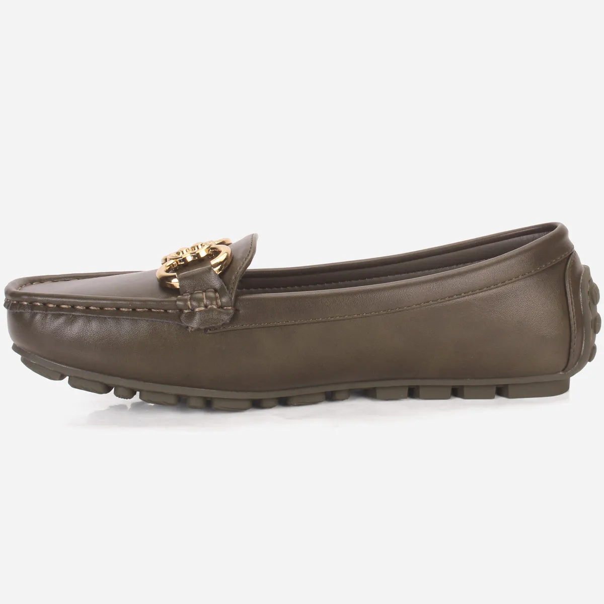 Womens "KITTO" Flat Comfy Slide In Moccasins