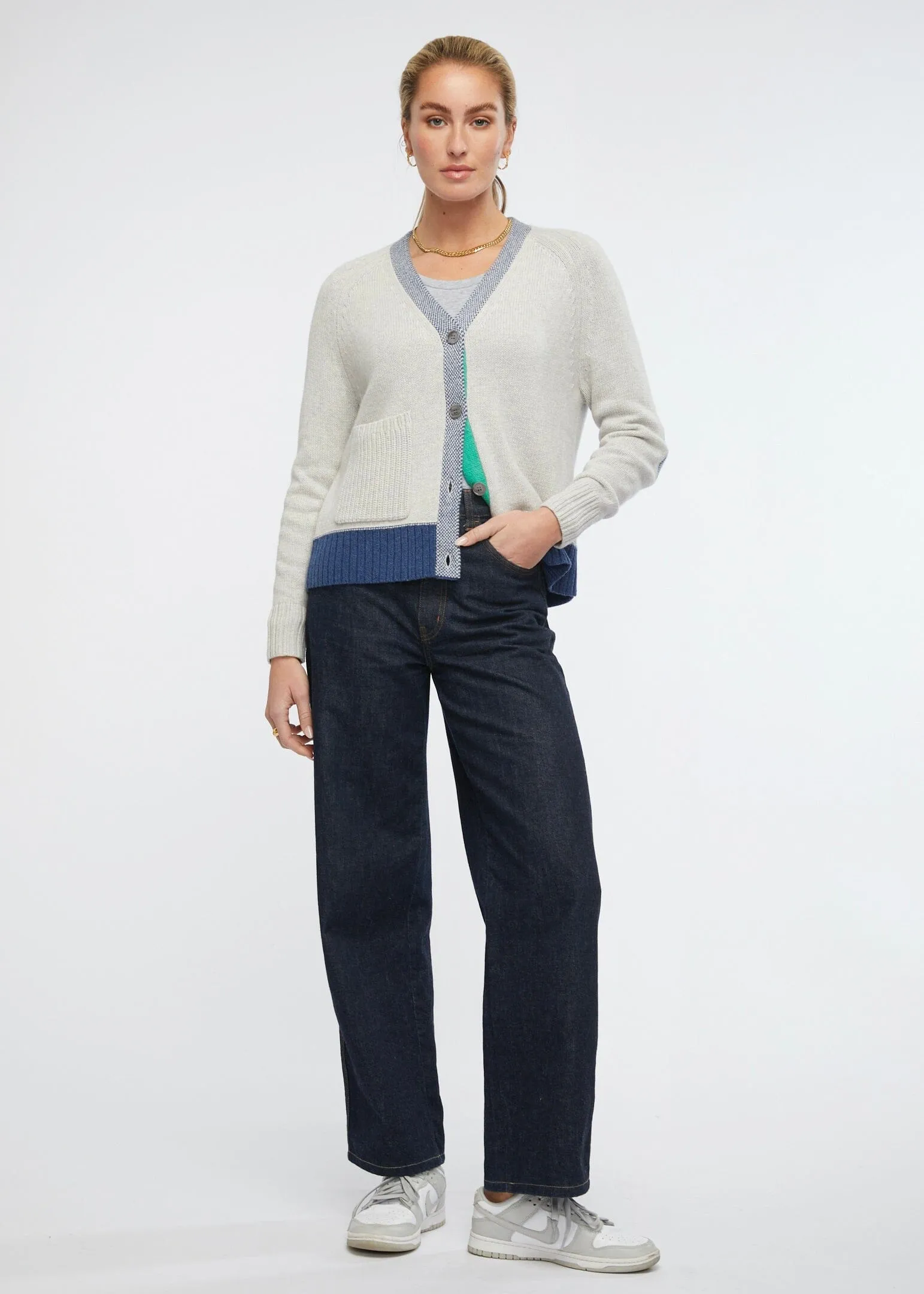 ZAKET & PLOVER Elbow Patch Cardi - Marl